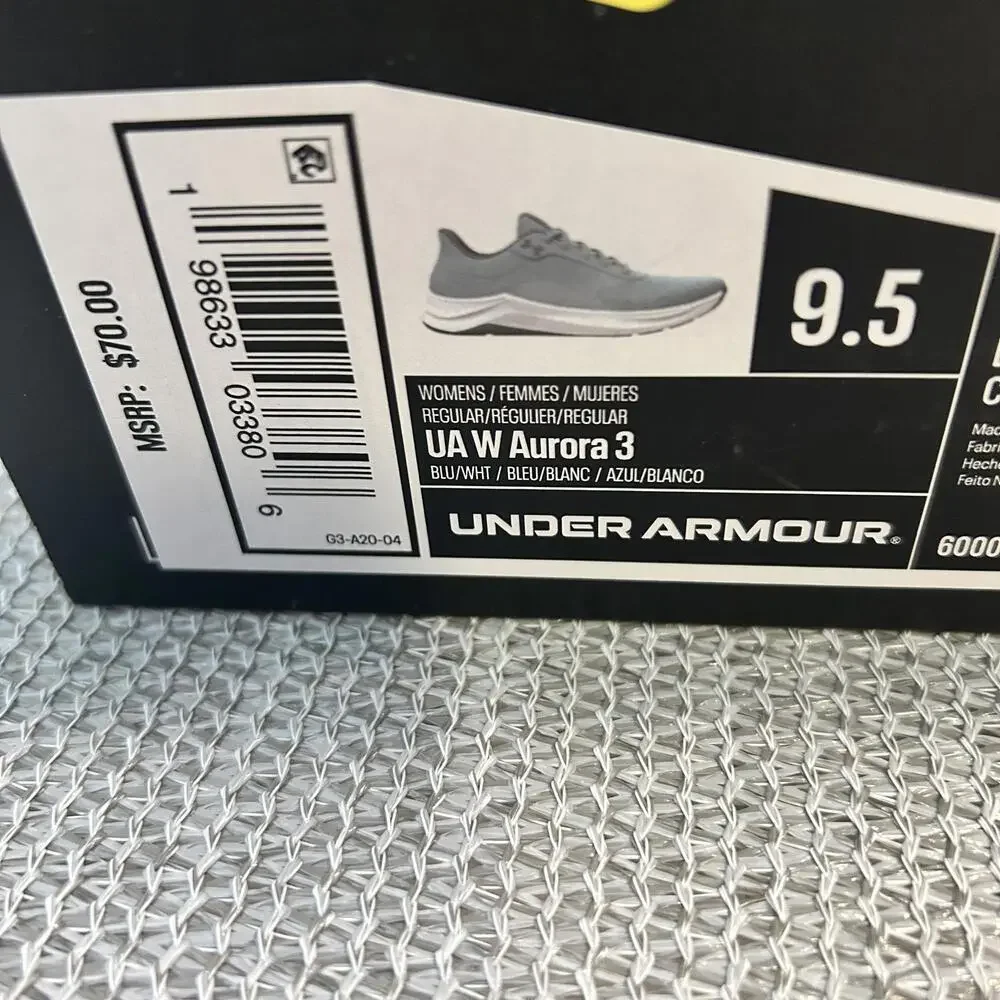 Under Armour UA W‎ Aurora 3 Women's Running Shoes Size 9.5 Blue/White